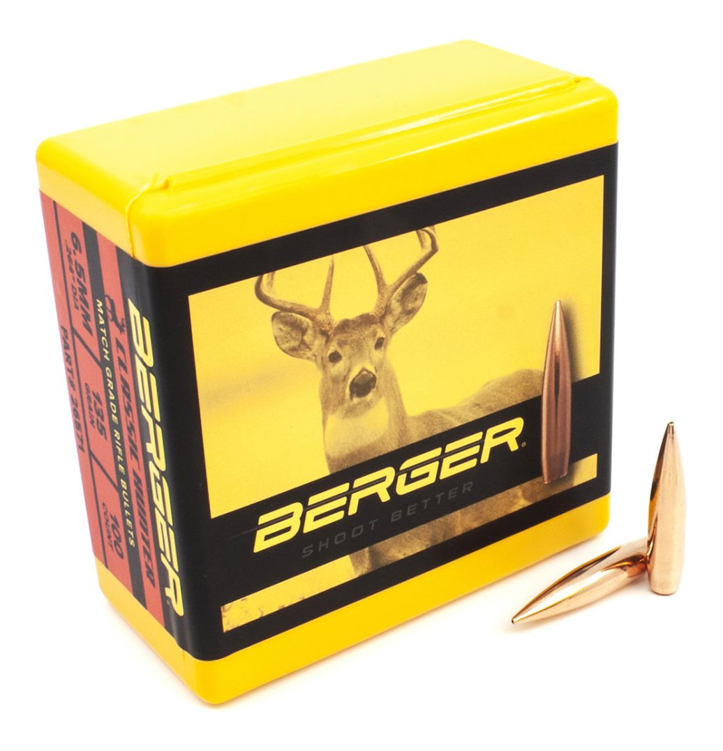 Berger 6.5 mm 140 Grain Very Low Drag (VLD) Hunting Rifle Bullet (26504