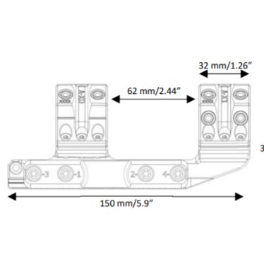 Spuhr SP-3016 Ø30 H38MM 0MIL Picatinny