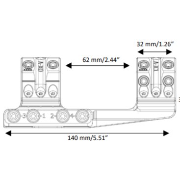 Spuhr SP-3022 Ø30 H38MM 0MIL Picatinny