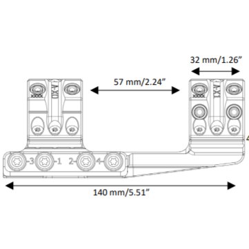 Spuhr SP-3024 Ø30 H48MM 0MIL Picatinny