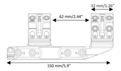 Spuhr SP-3616 Ø30 H38MM 6MIL Picatinny