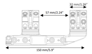Spuhr SP-4016 Ø34 H38MM 0MIL Picatinny