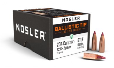Nosler 204 Caliber 32gr Ballistic Tip® Lead Free (100ct) 45140