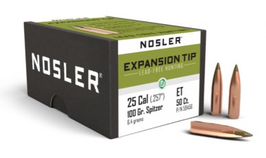 Nosler 25 Caliber 100gr Expansion Tip® Lead Free (50ct) 59456