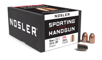 Nosler 9mm 124gr JHP Sporting Handgun (250ct) 43123