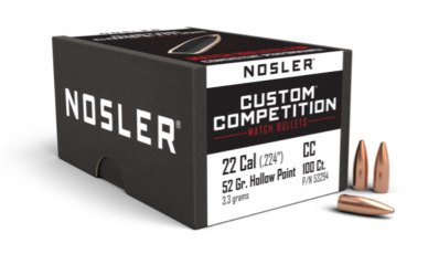 Nosler 22 Caliber 52gr Custom Competition® HPBT (100ct) 53294