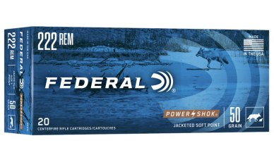 Federal Power-Shok Rifle 222 Rem 50gr SP (222A)