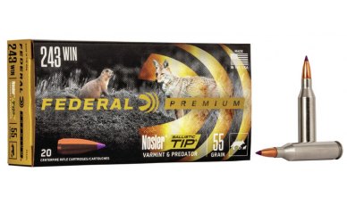 Federal Varmint & Predator Nosler Ballistic Tip 243 Win 55gr (P243H)