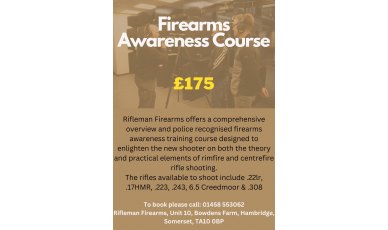 Firearms Awareness Course (Inclusive of shooting various calibre rifles)