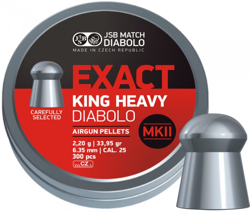 JSB Diabolo JSB Diabolo Exact King Heavy MKII Air Rifle Pellets .25