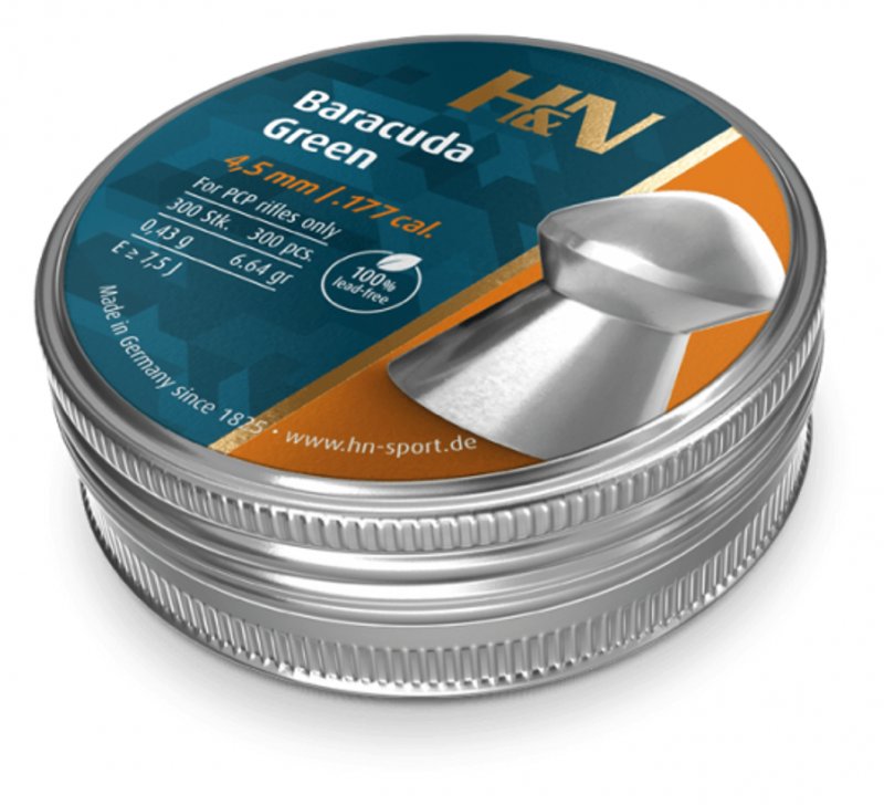 H&N H&N Baracuda Green Air Rifle Pellets .177