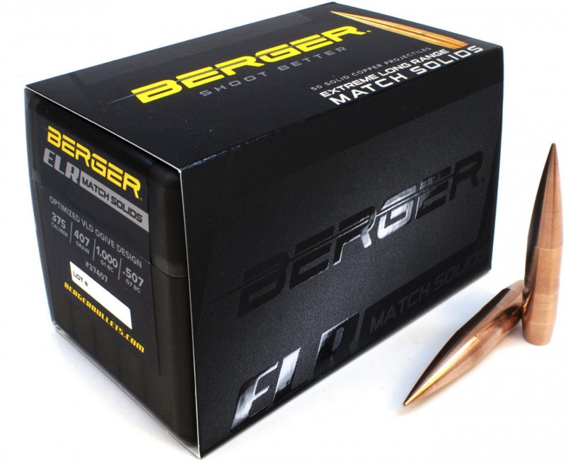 Berger  Berger 375 Calibre 379 Grain ELR Match Solid Bullets Rifle Bullet (37379)