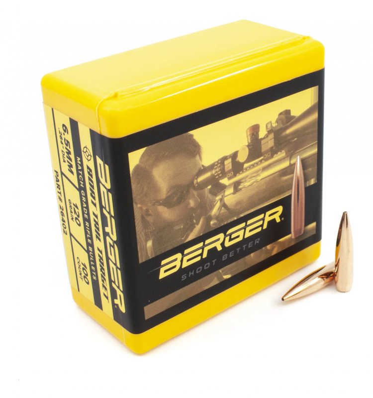 Berger  Berger 6.5 mm 130 Grain Very Low Drag (VLD) Target Rifle Bullet (26403)