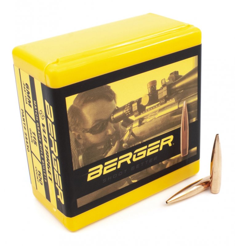 Berger  Berger 6 mm 105 Grain Very Low Drag (VLD) Target Rifle Bullet (24429)