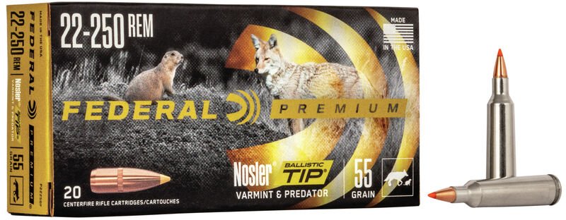 Federal Varmint & Predator Nosler Ballistic Tip 22-250 Rem (P22250F)