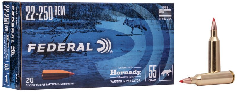 Federal Varmint & Predator 22-250 Rem 55gr V-MAX (V22250VM2)