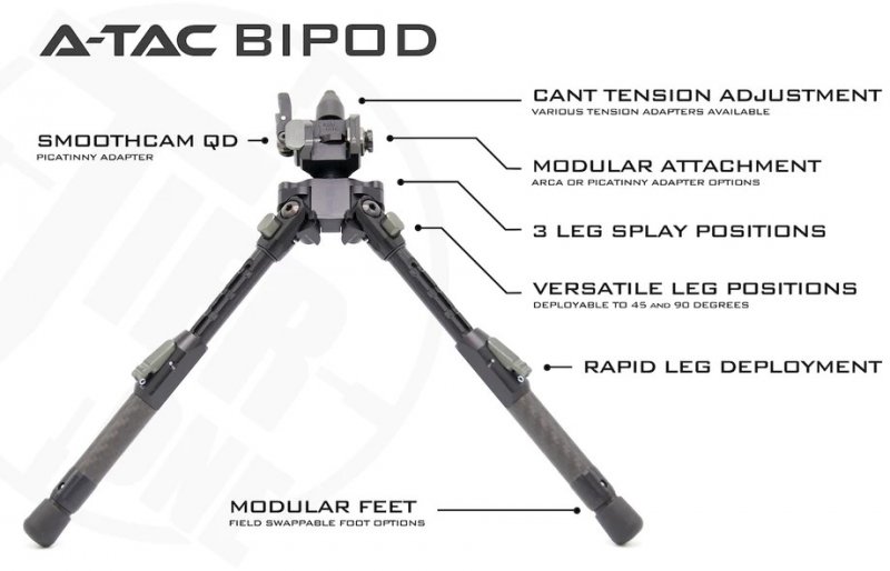 Tier One Tier One ATAC Bipod Carbon Pan/Tilt